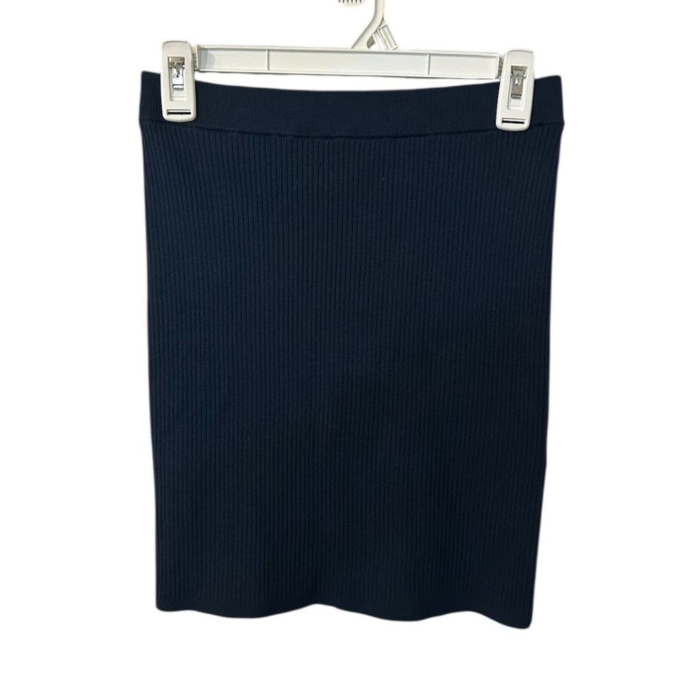 Wilfred by Aritzia Navy Ribbed Knit Mini Skirt – Size Small
